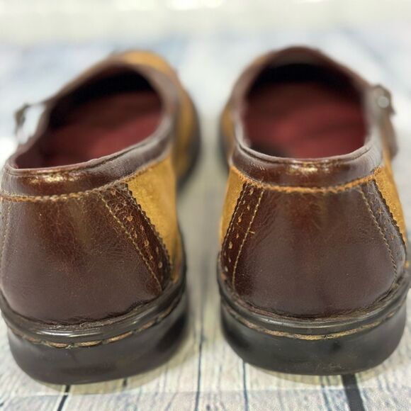 Born Brown Tan Leather Wing Tip Academia Casual Preppy Mary Jane Shoes Size 11 - Picture 7 of 11